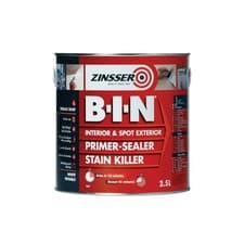Image of Zinsser Bin Primer Sealer Stain Killer Paint 2.5L