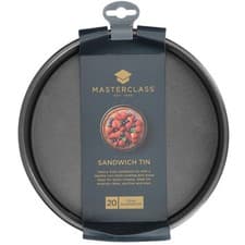 Image of MasterClass Round Sandwich Tin Oven Baking Pan Loose Base Tray Non Stick 8 Inch