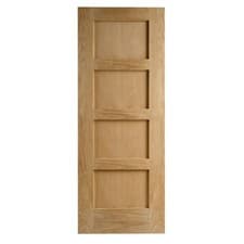 Image of Marlow Oak Veneer Shaker 4 Panel Internal Door 1981x762mm Natural Finish UK Home