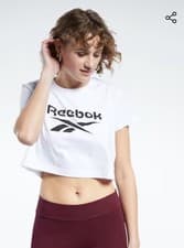 Image of Reebok Classics Crop Top T Shirt Women’s White Size UK Size Large New