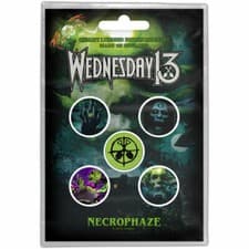 Image of Wednesday 13 Necrophaze 5 Button Badge Gift Set Officially Licensed