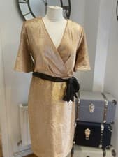 Image of Biba Rose Gold Sequin Dress Uk10
