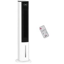 Image of HOMCOM Quiet Air Cooler, Humidifier Evaporative Ice Cooling Fan Bedroom, White