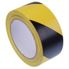 Image of Black / Yellow Hazard Warning Tape 50mm x 33m