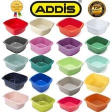 Image of Addis 9.5L Plastic Washing Up Bowl Large Rectangular Kitchen Basin Sink Bowl