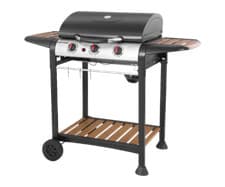 Image of George Foreman Gas BBQ & Grill 3 Burner Stainless Steel with 2 Wheels GFGBBQ3BW