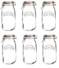 Image of 6 x Kilner 2L Round Clip Top Glass Food Storage Preserve Jar Canister Pot 2000ml