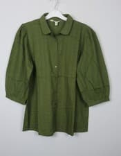 Image of Seasalt Womens Hope Cottage Cotton Blouse Khaki Green Size 8 - 26/28