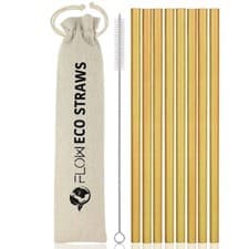 Image of Bamboo Straws Reusable Wooden Organic Biodegradable Eco Friendly Straw
