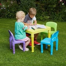 Image of Liberty House Toys Children's Table and 4 Chairs Set -Multicoloured