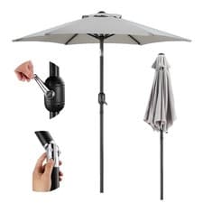 Image of VonHaus Parasol Umbrella 2M Garden Parasol with Crank & Tilt Function, Grey