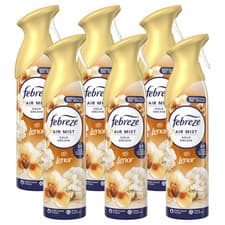 Image of 6 x Febreze Air Mist Freshener Spray Gold Orchid 185ml Safe for Use Around Home
