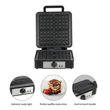 Image of DEEP FILL 4 SLICE Waffle Maker 1200W NonStick Cooking Plate Variable Temperature