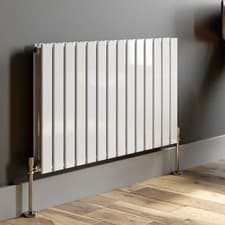 Image of Designer Radiator Vertical Horizontal White Flat Panel Oval Column Double Rads