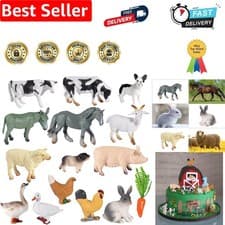 Image of Durable 15Pcs Mini Farm Animal Playset - Ideal for Kids' Education & Parties
