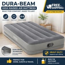 Image of Dura-Beam Inflatable High Raised Air Bed Mattress with Built-In Pump-Comfort