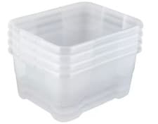 Image of Strata Storage Boxes Pack Of 4 Clear Plactic 10 Liters Storage Organizer NO LID