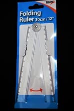 Image of Tiger Folding Ruler 30cm Protractor Exam Stationery Plastic Angled School Office
