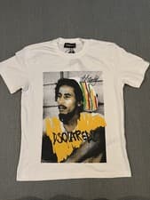 Image of Dsquared2  Bob Marley Logo White T-Shirt S