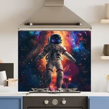 Image of Premium Various Sizes Floating Space 6mm Glass Toughened Kitchen Splashback