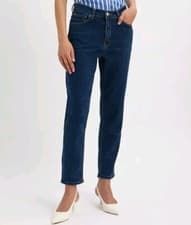 Image of BNWT Mango mom jeans DARK BLUE WASH DENIM UK 14