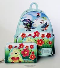 Image of 🚦Loungefly Disney Pixar A Bug's Life - Earth Day Mini Backpack & Wallet - New!