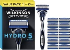 Image of Wilkinson Sword Hydro 5 Razor Super Value Pack - Razor + 13 Blades - Brand New