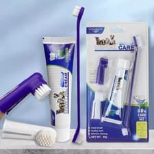 Image of 2025 Pet Toothbrush UK Set Toothbrush 2 Toothbrushes Finger Dog Toothpaste UK