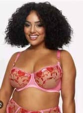 Image of ANN SUMMERS HEART BOUQUET UNDERWIRED PINK RED NON PAD PLUNGE BRA SIZE 36D BNWT