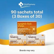 Image of (Generic Fybogel) Ispaghula Husk 3.5g Orange Flavor - 3 x 30 Sachets (90 Total)
