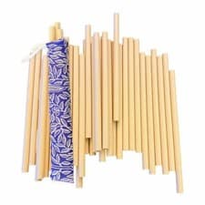 Image of Disposable Bamboo Straws 197x10mm 50 pcs