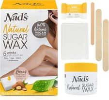 Image of Nad'S 100% Natural Sugar Wax Kit, Vegan, Hypoallergenic, No-Heat Formula Waxing