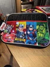 Image of Avengers Red/Black Messenger Shoulder Bag School Marvel - 37 x 30cm BNWT