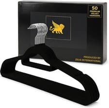 Image of Velvet Hangers | Pack of 50 Premium Velvet Hangers for Clothes | Clothes Hanger