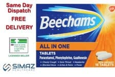 Image of Beechams All In One 16 Tablets Cold Flu Headache ** FAST DISPATCH**