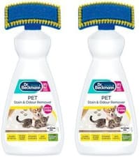 Image of Dr Beckmann Pet Odour & Stain Remover 650ml Pack of 2 Pet Urine Carpet Cleaner