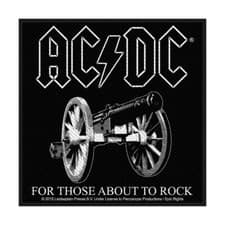 Image of AC/DC - Patch - Logo For Those About To Rock (Black) - Official Woven Sew On