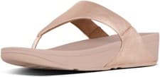 Image of Womens FitFlop New in box Lulu Rose Gold Leather Toe Post sandal SALE PRICE