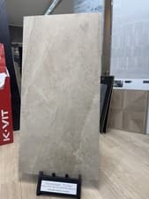 Image of Large Format Matt Beige Stone Effect Porcelain Tile Kitchen Bathroom 120x60