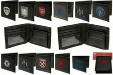 Image of MENS EMBROIDERED CREST LEATHER FOOTBALL CLUB SPORTS TEAM MONEY WALLET COIN PURSE
