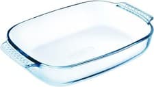Image of Pyrex Oven Dish Glass Roaster Rectangular High Resistance Grip Handle 38cm, 3.6L
