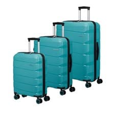 Image of American Tourister Air Move 3 Piece Luggage Set in Teal, Used