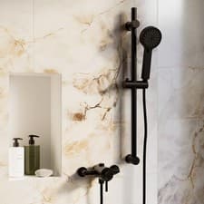 Image of Black 1 Outlet Thermostatic Shower Set with Exposed Valve - BUN/VOLMBVLV/97687