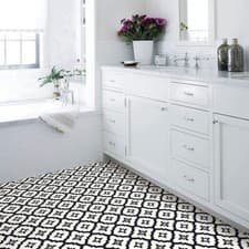 Image of Peel Stick Vinyl Floor Tiles 10pcs Marble Moroccan Floral COMET FP2480