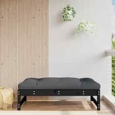 Image of Garden Footstool Black 120x80 cm Solid Wood Pine vidaXL
