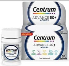 Image of Centrum Advance 50+ Multivitamin, including vitamin D, C, Zinc 30 Tablets