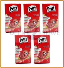Image of 5 Packs - Pritt Non Permanent Glue Roller - Refillable | Instant - 8.4mm x 14m