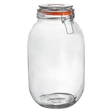 Image of Glass Storage Jar Vintage Kitchen Food Preserving Container Clip Lid
