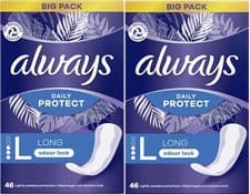 Image of 92 x Always Dailies Pantyliners Long / Large, Extra Protect - Lightly Scented