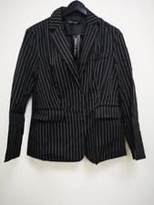 Image of I SAW IT FIRST BLACK OVERSIZED PINSTRIPE BLAZER